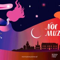 Oficjalny plakat Nocy Muzeów 2026 w Poznaniu — 16 maja, nocmuzeow.poznan.pl