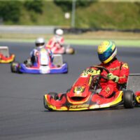 Łukasz Kaszuba nr 816 na gokarcie Maranello podczas wyścigu kategorii KZ2 na Torze Poznań w Kartingowych Mistrzostwach Polski 2026