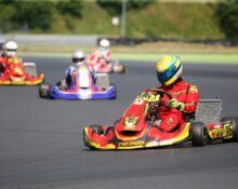 Łukasz Kaszuba nr 816 na gokarcie Maranello podczas wyścigu kategorii KZ2 na Torze Poznań w Kartingowych Mistrzostwach Polski 2026