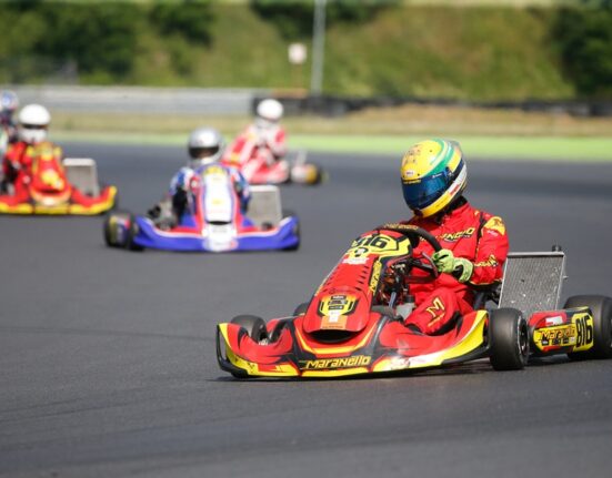 Łukasz Kaszuba nr 816 na gokarcie Maranello podczas wyścigu kategorii KZ2 na Torze Poznań w Kartingowych Mistrzostwach Polski 2026